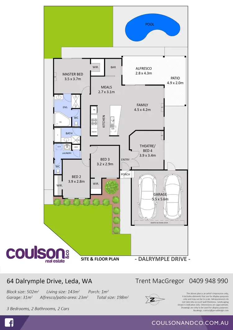 Floorplan of Homely house listing, 64 Dalrymple Drive, Leda WA 6170