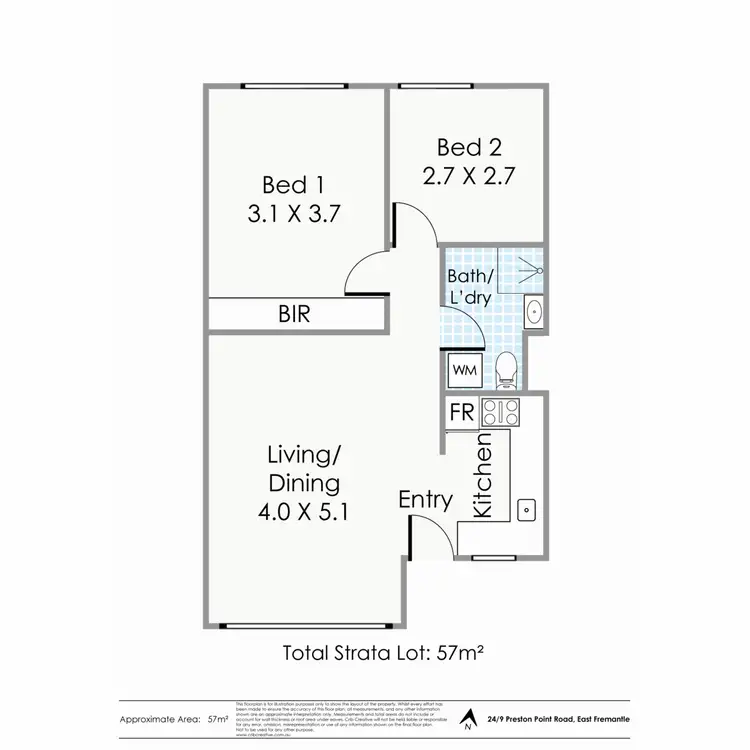 Floorplan of Homely unit listing, 24/9 Preston Point Road, East Fremantle WA 6158