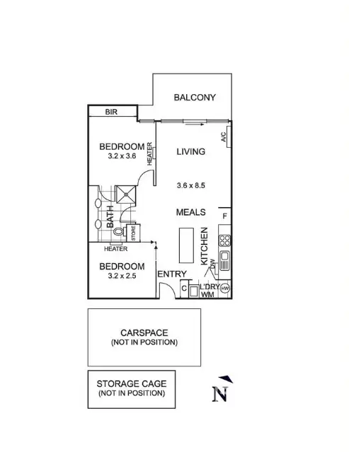 Floorplan of Homely apartment listing, 1/99 Brickworks Drive, Brunswick VIC 3056