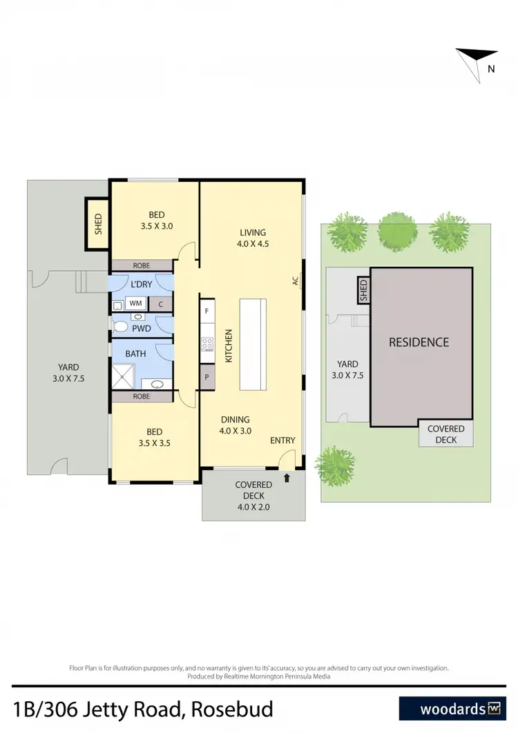 Floorplan of Homely unit listing, 1B/306 Jetty Road, Rosebud VIC 3939