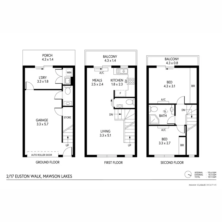 Floorplan of Homely house listing, 2/17 Euston Walk, Mawson Lakes SA 5095