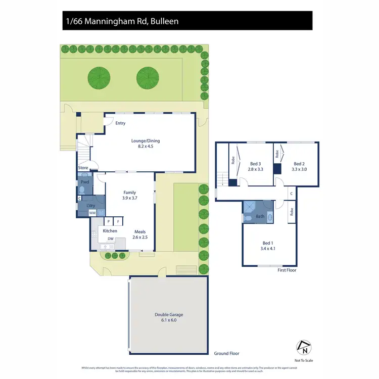 Floorplan of Homely townhouse listing, 1/66 Manningham Road, Bulleen VIC 3105