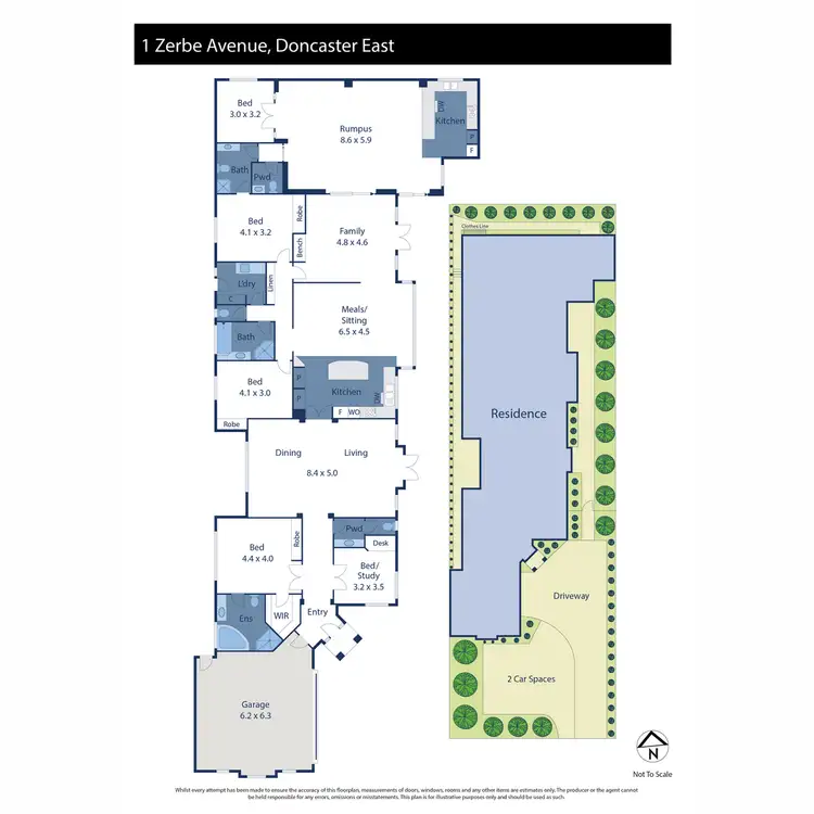 Floorplan of Homely house listing, 1 Zerbe Avenue, Doncaster East VIC 3109