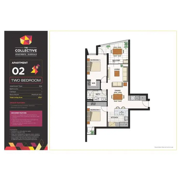 Floorplan of Homely apartment listing, 2/1 Hallam Way, Rivervale WA 6103