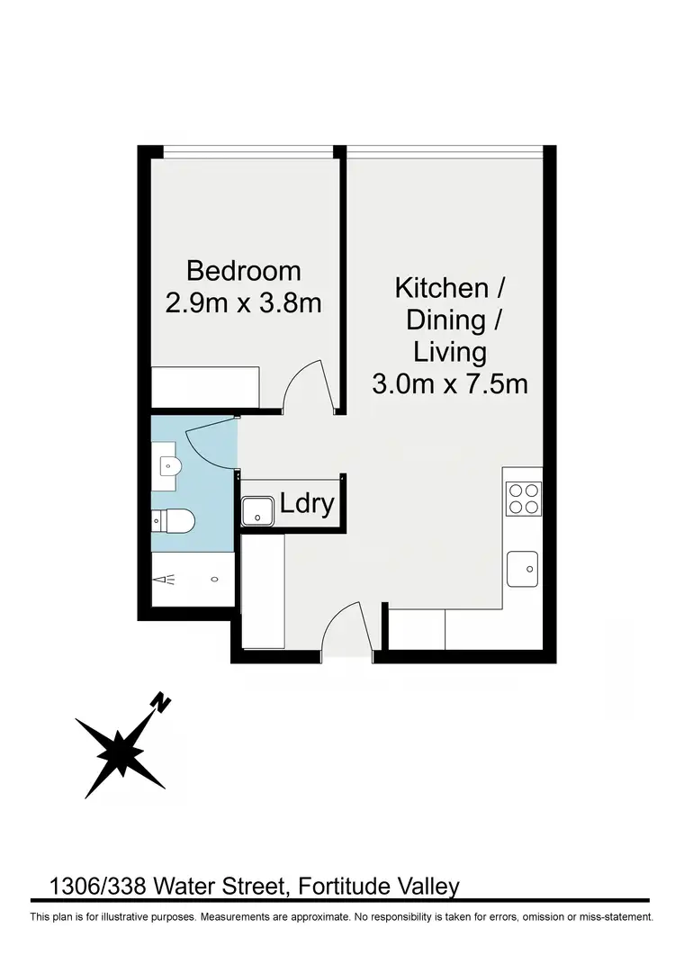 Floorplan of Homely apartment listing, 1306/338 Water Street, Fortitude Valley QLD 4006