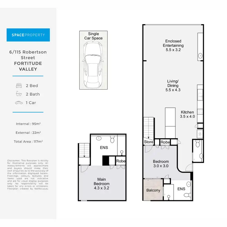Floorplan of Homely apartment listing, 6/115 Robertson Street, Fortitude Valley QLD 4006