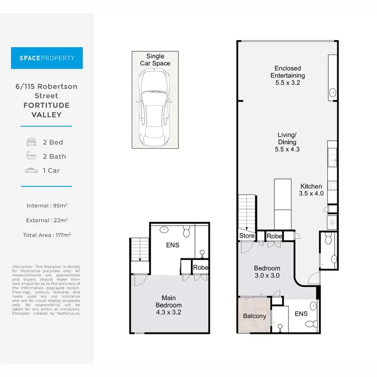Floorplan of Homely apartment listing, 6/115 Robertson Street, Fortitude Valley QLD 4006