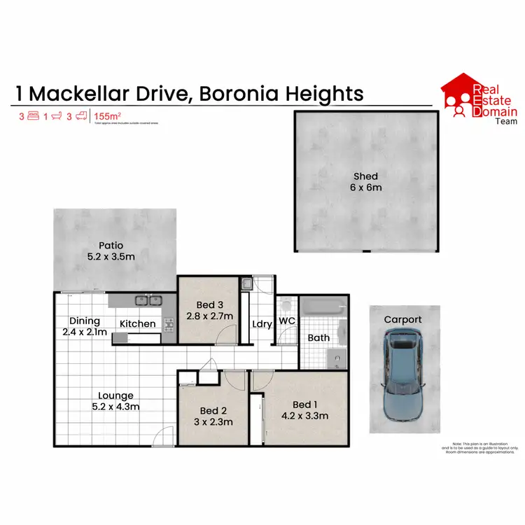 Floorplan of Homely house listing, 1 Mackellar Drive, Boronia Heights QLD 4124