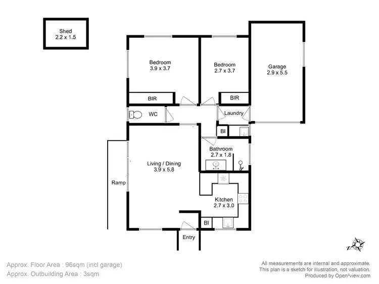 Floorplan of Homely townhouse listing, 1/192 Clarence Street, Howrah TAS 7018