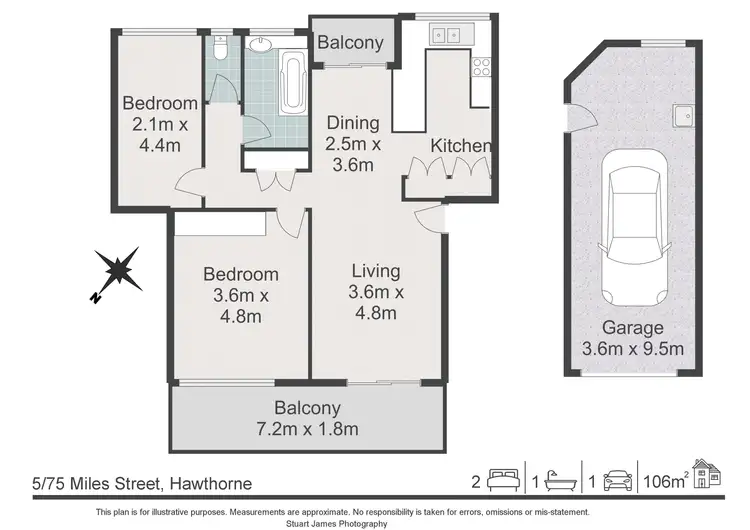 Floorplan of Homely unit listing, 5/75 Miles Street, Hawthorne QLD 4171