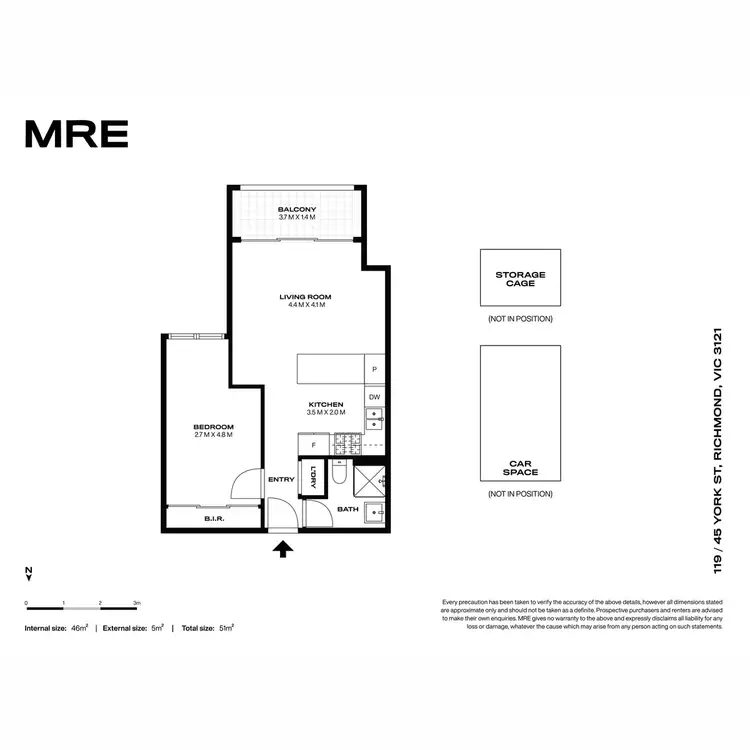 Floorplan of Homely apartment listing, 119/45 York Street, Richmond VIC 3121