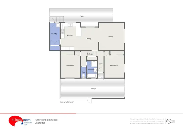 Floorplan of Homely semi-detached listing, 1/8 McWilliam Close, Labrador QLD 4215