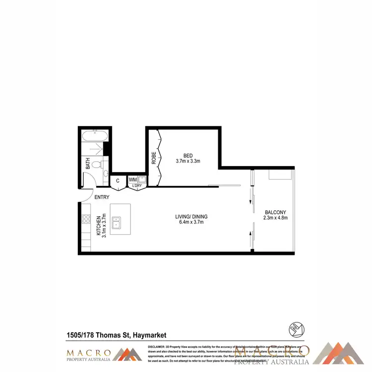 Floorplan of Homely apartment listing, S1505/178 Thomas Street, Haymarket NSW 2000