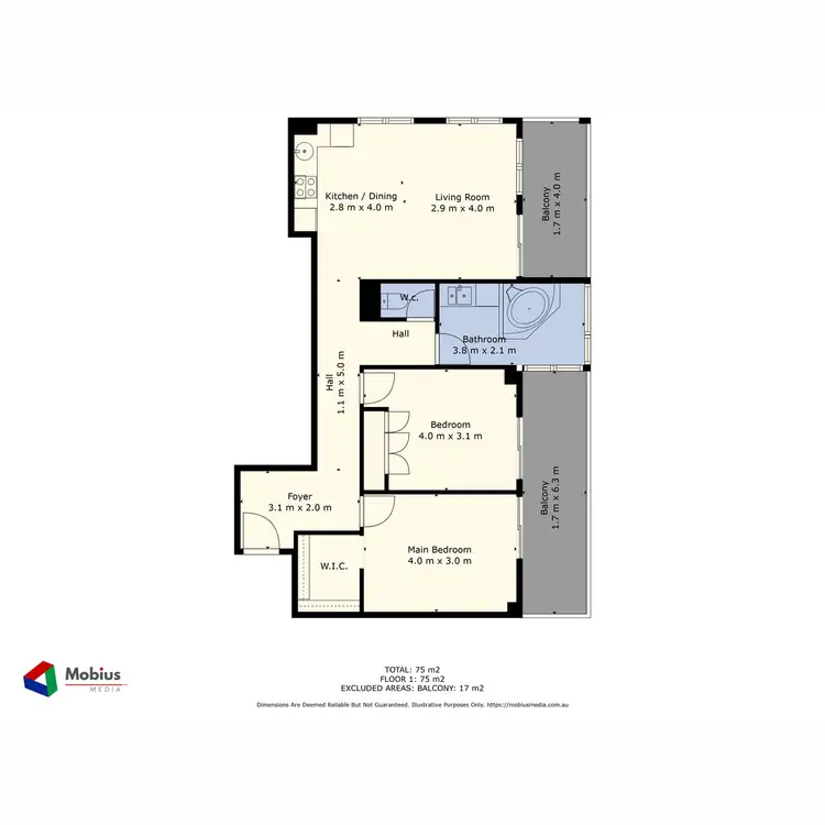 Floorplan of Homely apartment listing, 84/996 Hay Street, Perth WA 6000