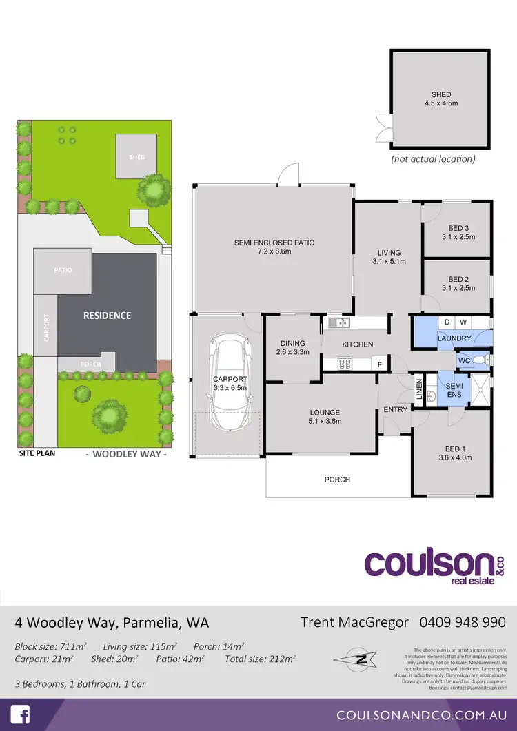 Floorplan of Homely house listing, 4 Woodley Way, Parmelia WA 6167