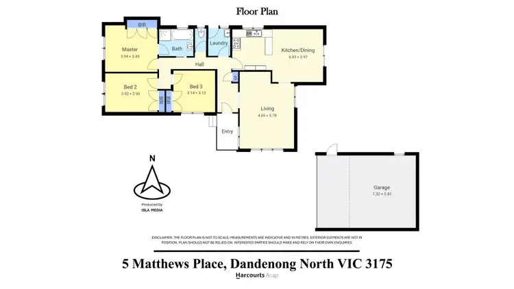 Floorplan of Homely house listing, 5 Matthews Place, Dandenong North VIC 3175