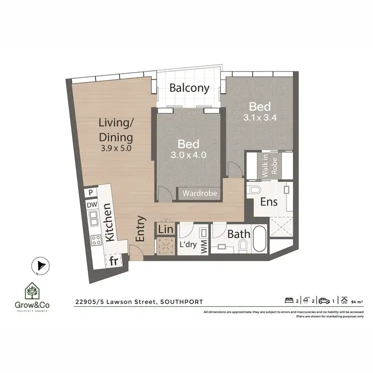 Floorplan of Homely apartment listing, 22905/5 Lawson Street, Southport QLD 4215