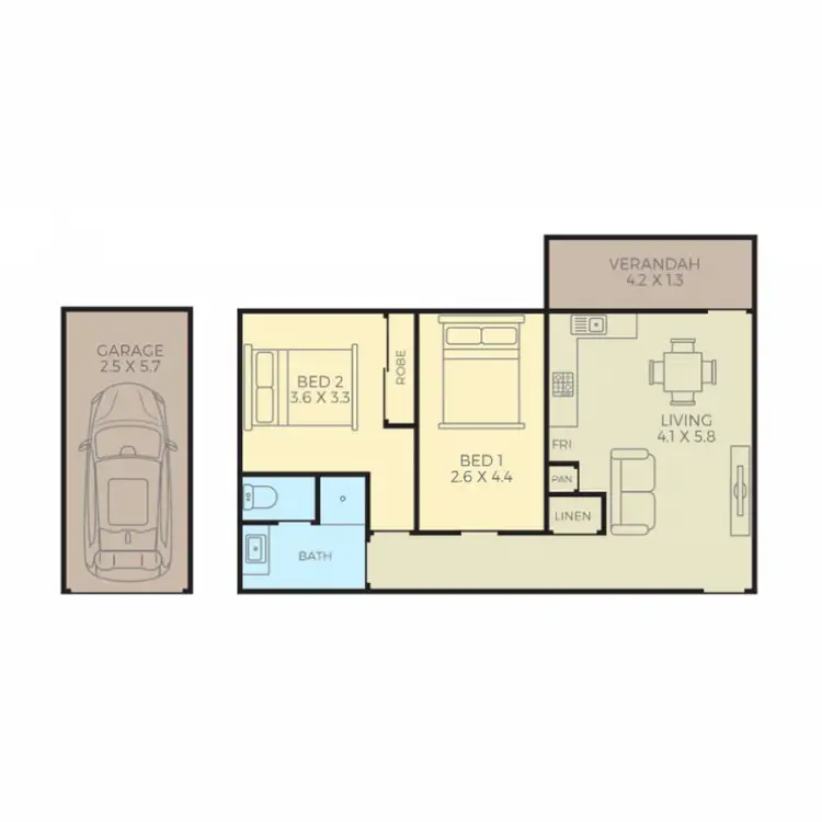 Floorplan of Homely unit listing, 13/50 Station Street, Waratah NSW 2298