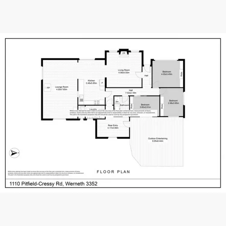 Floorplan of Homely rural property listing, 1110 Pitfield-Cressy Road, Werneth VIC 3352