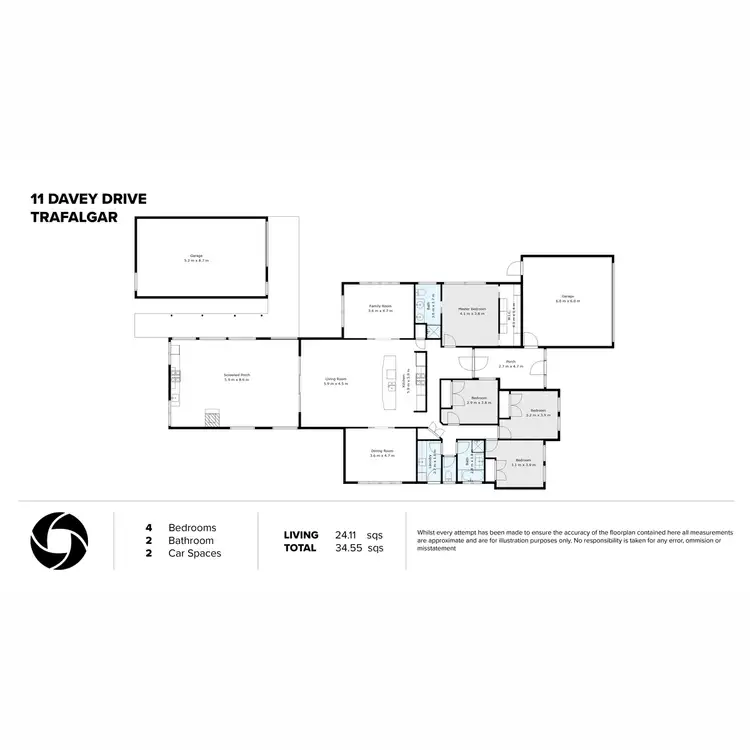 Floorplan of Homely house listing, 11 Davey Drive, Trafalgar VIC 3824