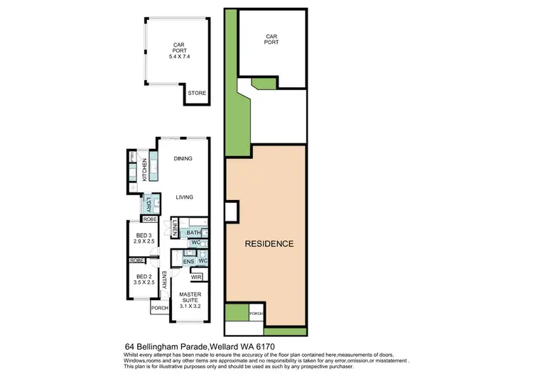 Floorplan of Homely house listing, 64 Bellingham Parade, Wellard WA 6170