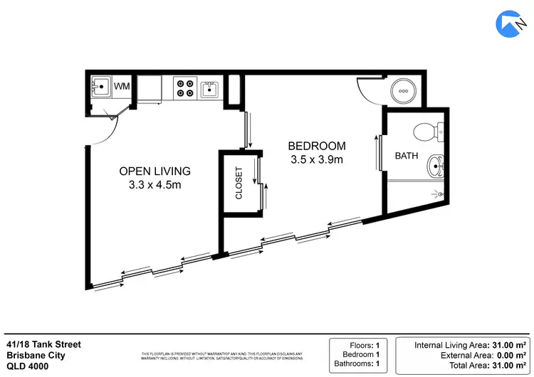 Floorplan of Homely apartment listing, 41/18 Tank Street, Brisbane City QLD 4000