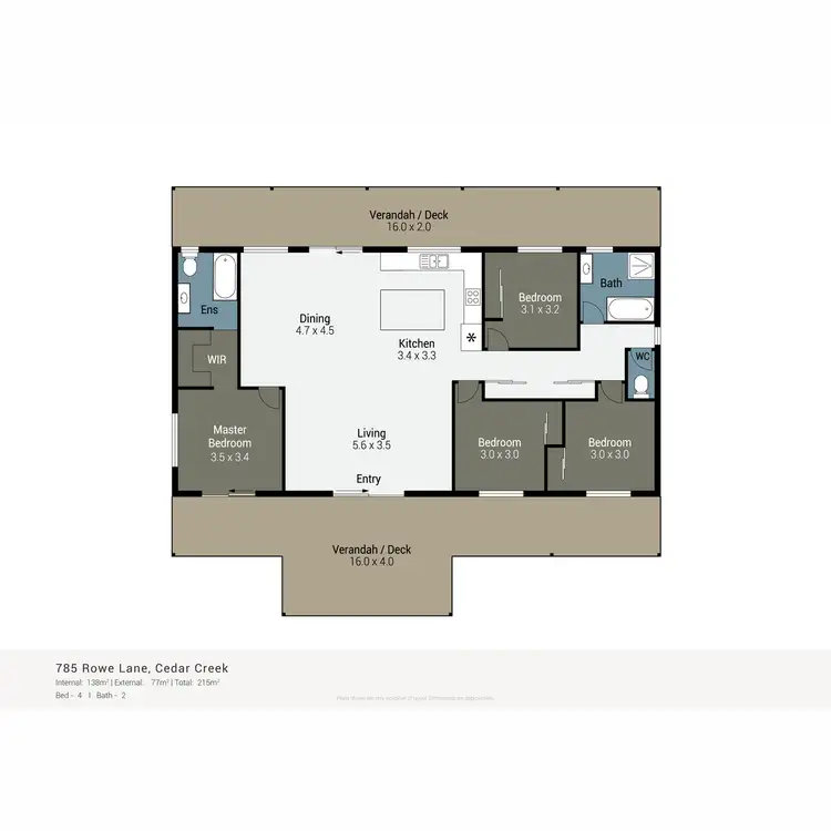 Floorplan of Homely rural property listing, 43 Rowe Lane, Cedar Creek QLD 4207