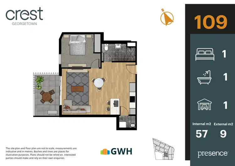 Floorplan of Homely apartment listing, 109/42 Georgetown Road, Georgetown NSW 2298