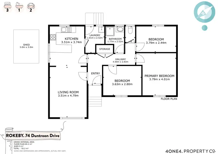 Floorplan of Homely house listing, 74 Duntroon Drive, Rokeby TAS 7019