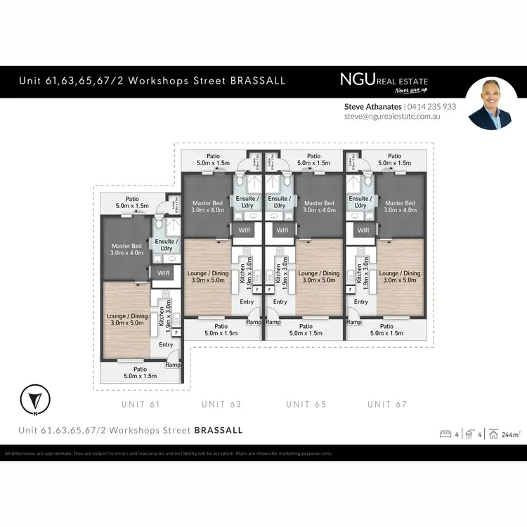 Floorplan of Homely unit listing, 61, 63, 65 & 67/2 Workshops Street, Brassall QLD 4305
