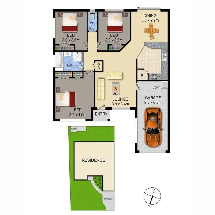 Floorplan of Homely semi-detached listing, 42/91 Ashridge Road, Darra QLD 4076