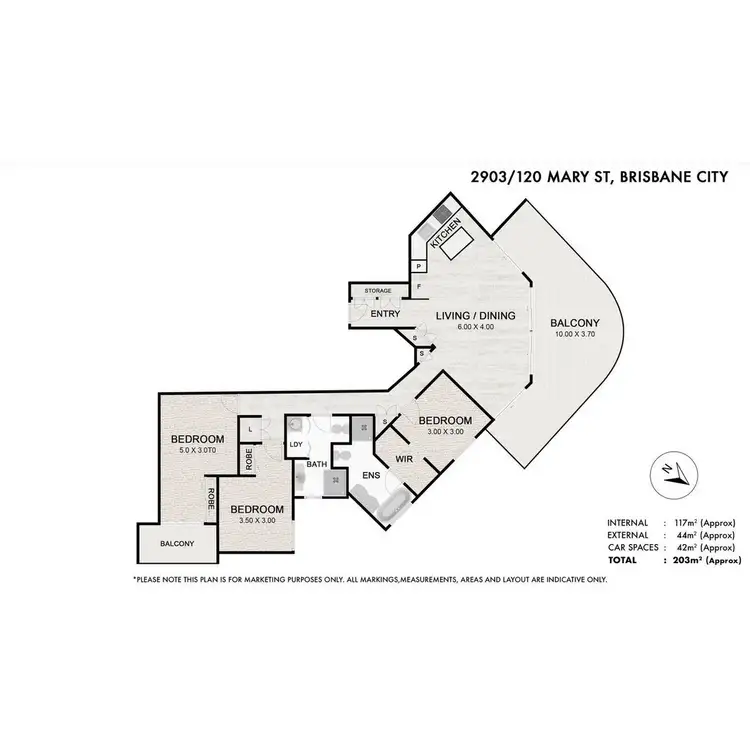 Floorplan of Homely unit listing, 2903/120 Mary Street, Brisbane City QLD 4000