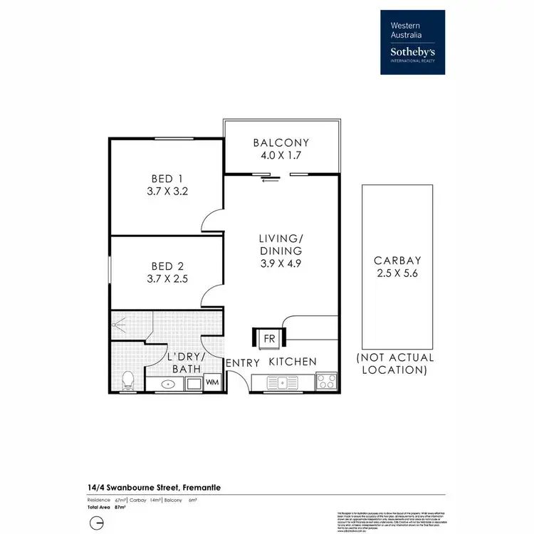 Floorplan of Homely unit listing, 14/4 Swanbourne Street, Fremantle WA 6160
