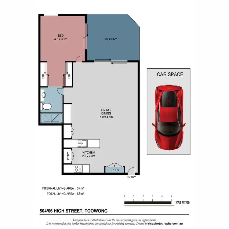 Floorplan of Homely apartment listing, 504/66 High Street, Toowong QLD 4066