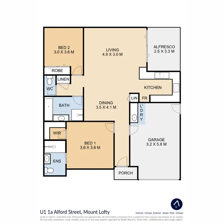 Floorplan of Homely unit listing, 1/1A Alford Street, Mount Lofty QLD 4350
