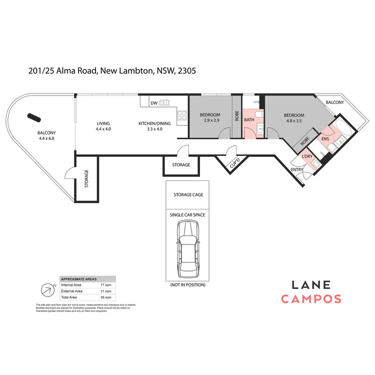 Floorplan of Homely apartment listing, 201/25 Alma Road, New Lambton NSW 2305