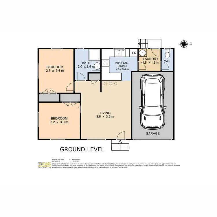 Floorplan of Homely semi-detached listing, 1 Hawker Street, Wilsonton QLD 4350