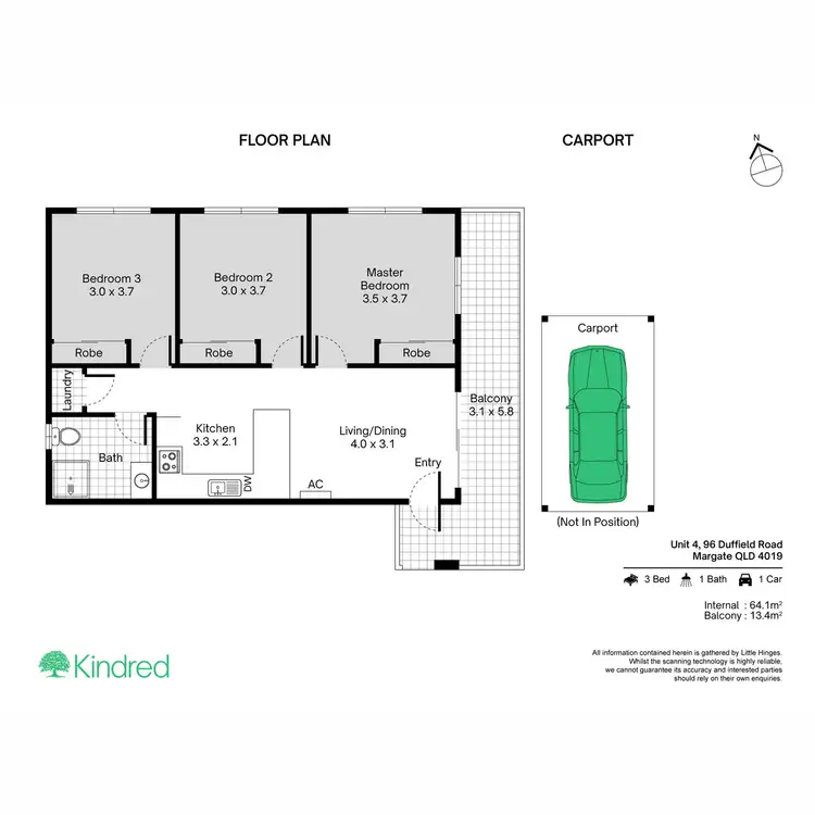 Floorplan of Homely unit listing, 2/96 Duffield Road, Margate QLD 4019