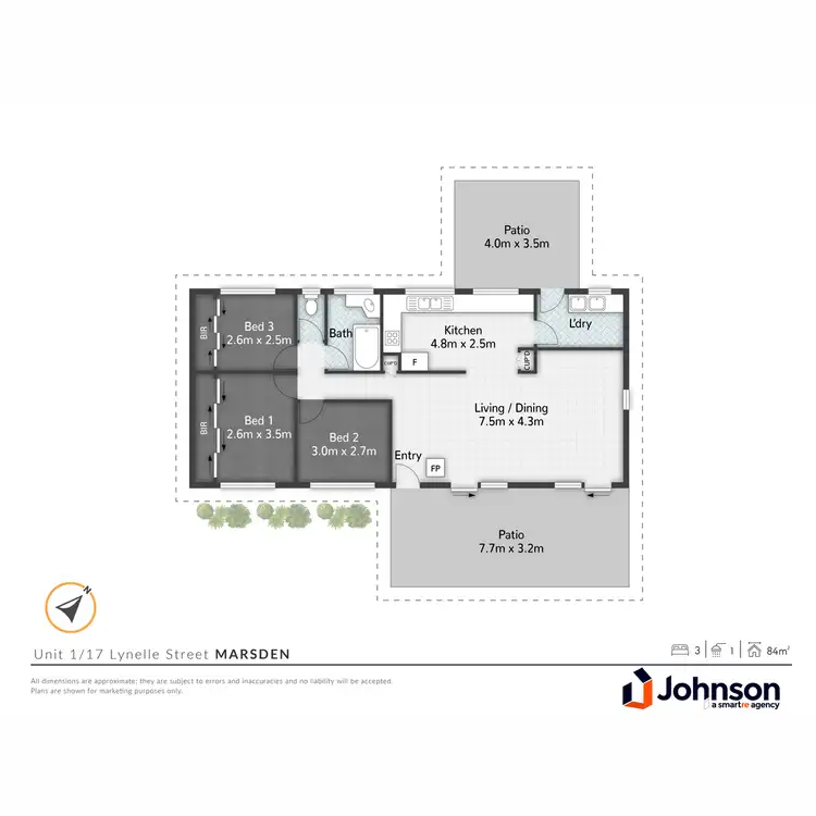 Floorplan of Homely unit listing, 1/17 Lynelle Street, Marsden QLD 4132