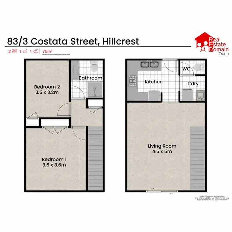 Floorplan of Homely townhouse listing, 83/3 Costata Street, Hillcrest QLD 4118