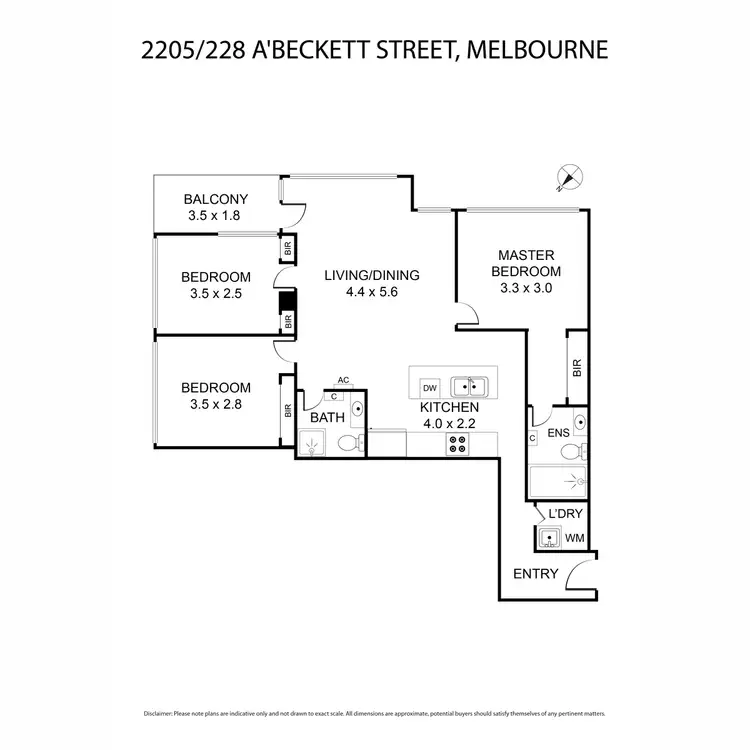 Floorplan of Homely apartment listing, 2205/228 A'beckett Street, Melbourne VIC 3000