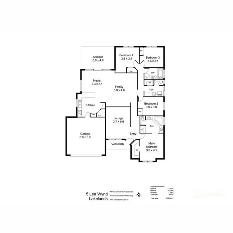 Floorplan of Homely house listing, 5 Lea Wynd, Lakelands WA 6180