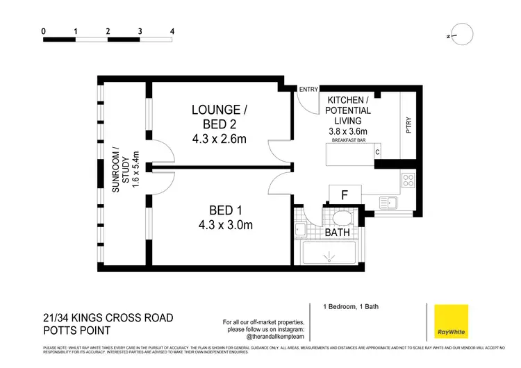Floorplan of Homely apartment listing, 21/34 Kings Cross Road, Potts Point NSW 2011