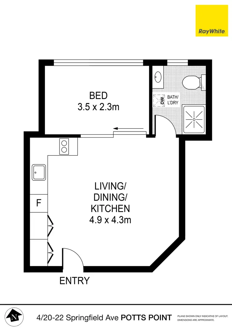 Floorplan of Homely apartment listing, 4/20-22 Springfield Avenue, Potts Point NSW 2011