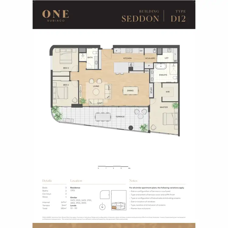 Floorplan of Homely apartment listing, 1302/4 Seddon Street, Subiaco WA 6008