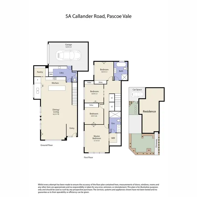 Floorplan of Homely townhouse listing, 5A Callander Road, Pascoe Vale VIC 3044
