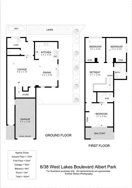 Floorplan of Homely townhouse listing, 6/38 West Lakes Boulevard, Albert Park SA 5014