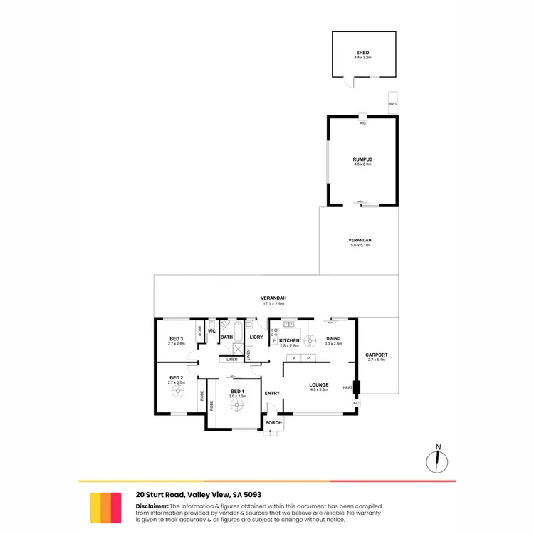 Floorplan of Homely house listing, 20 Sturt Road, Valley View SA 5093