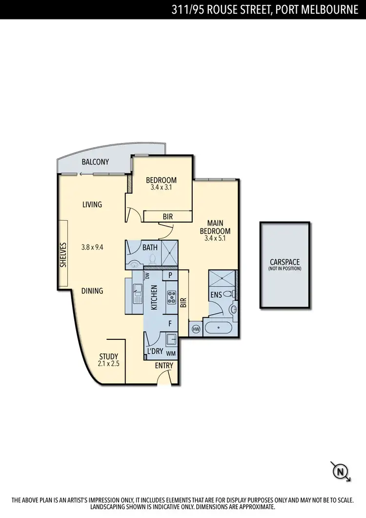 Floorplan of Homely apartment listing, 311/95 Rouse Street, Port Melbourne VIC 3207