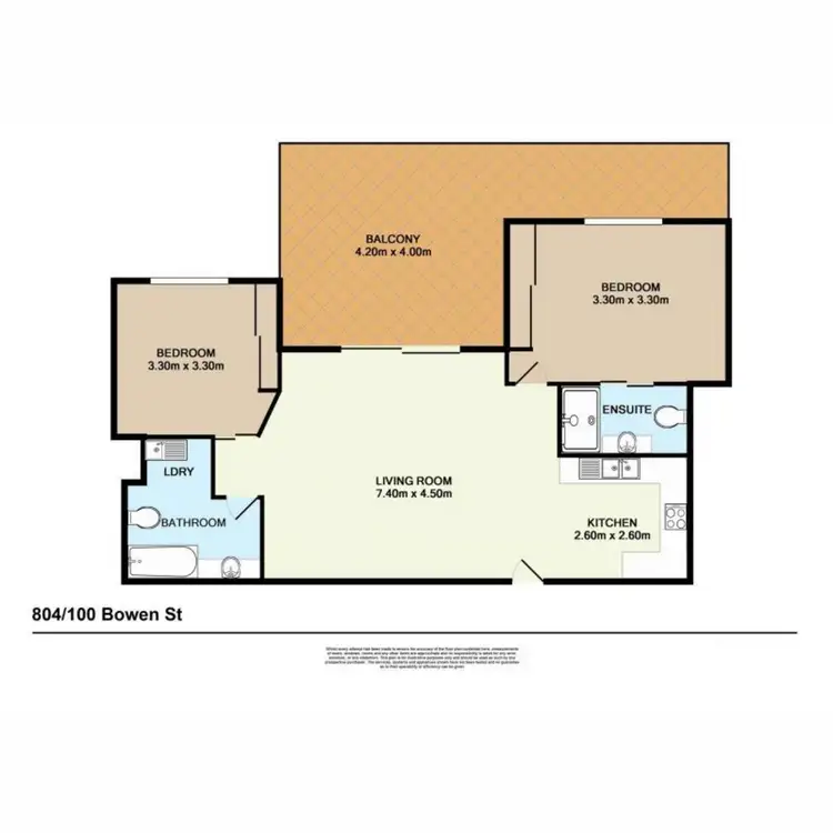 Floorplan of Homely apartment listing, 804/100 Bowen Street, Spring Hill QLD 4000